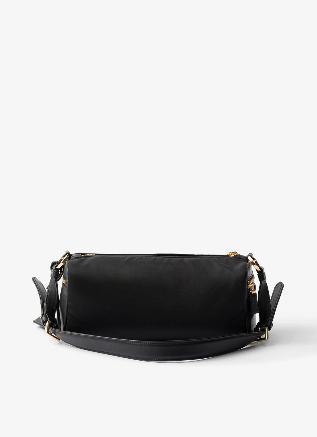 Prada Re-Nylon Medium schoudertas met leren details - achterkant 3 zwart