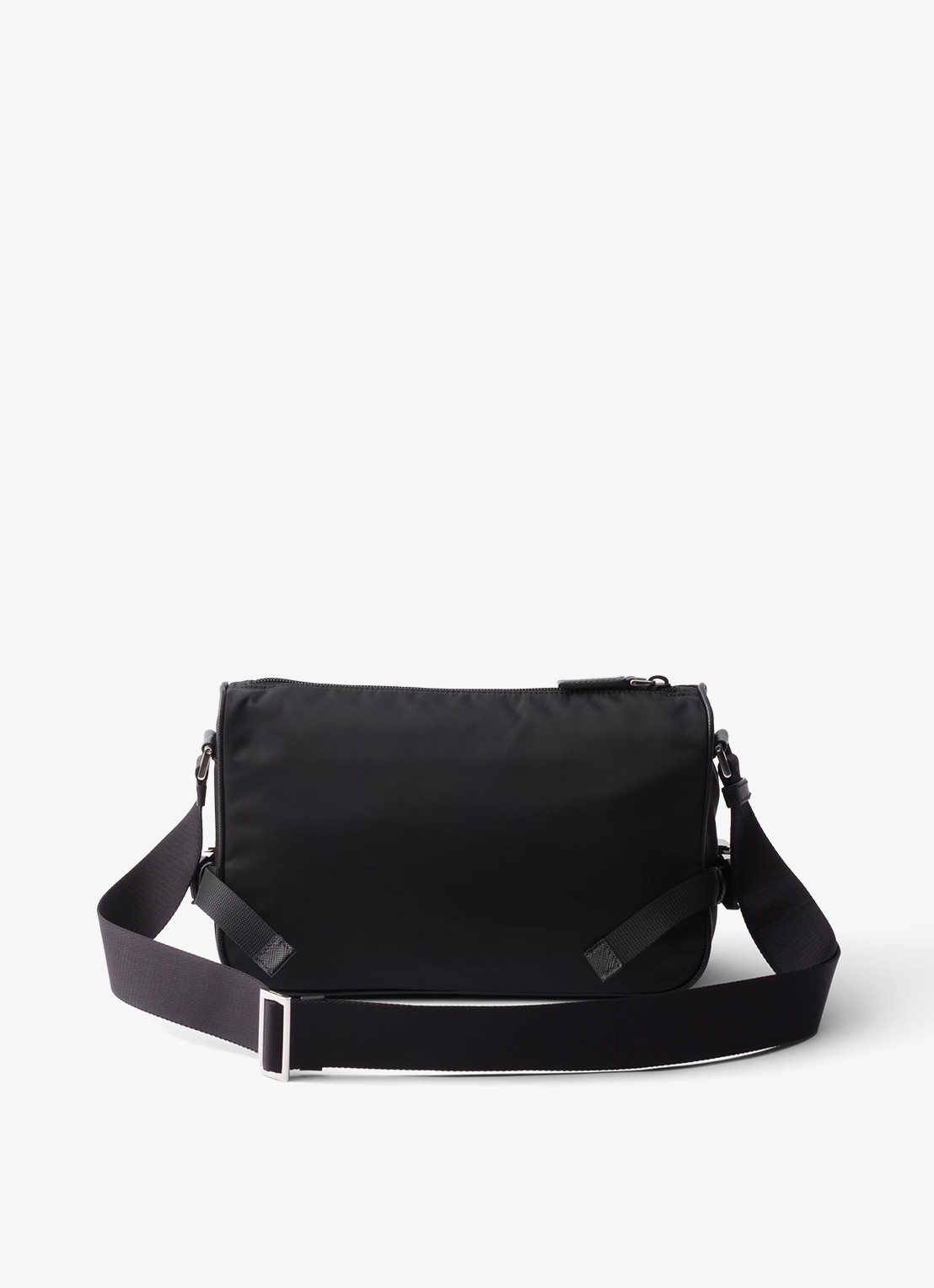 Prada Re-Nylon Medium schoudertas met leren details - achterkant 3 zwart