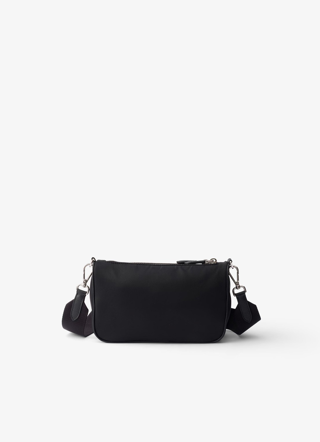 Prada Re-Nylon Mini schoudertas met leren details - achterkant zwart