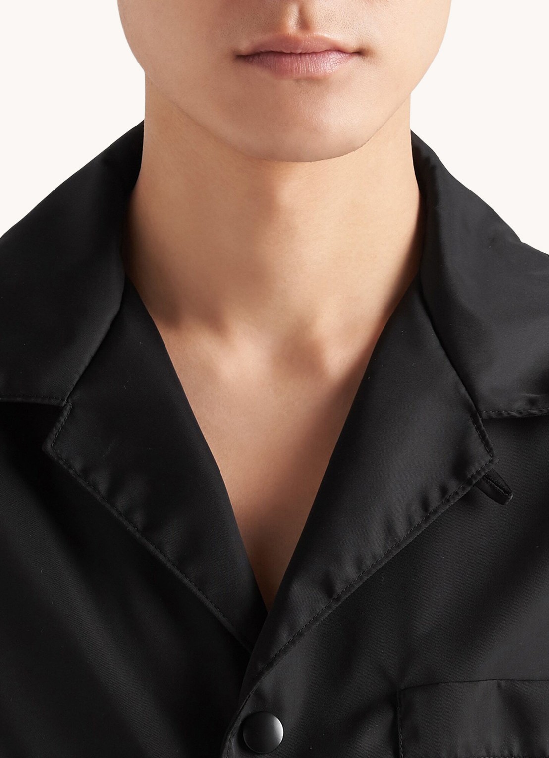Prada Re-Nylon oversized fit overhemd met borstzak - detail 6 zwart
