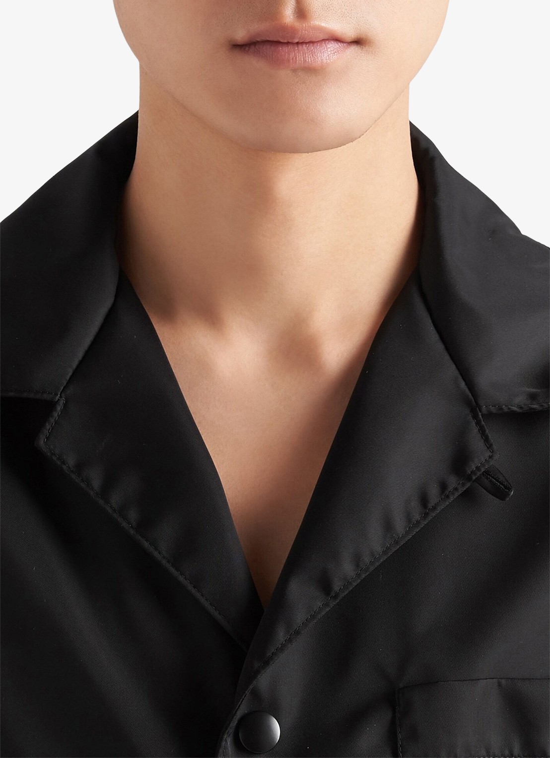 Prada Re-Nylon oversized fit overhemd met borstzak - detail 5 zwart