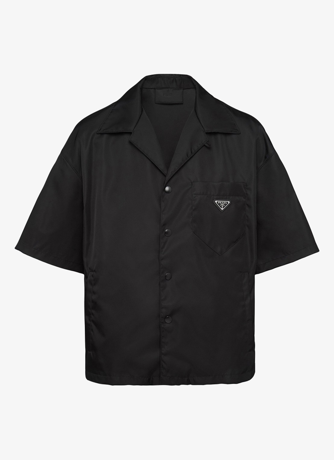 Prada Re-Nylon oversized fit overhemd met borstzak - voorkant 2 zwart
