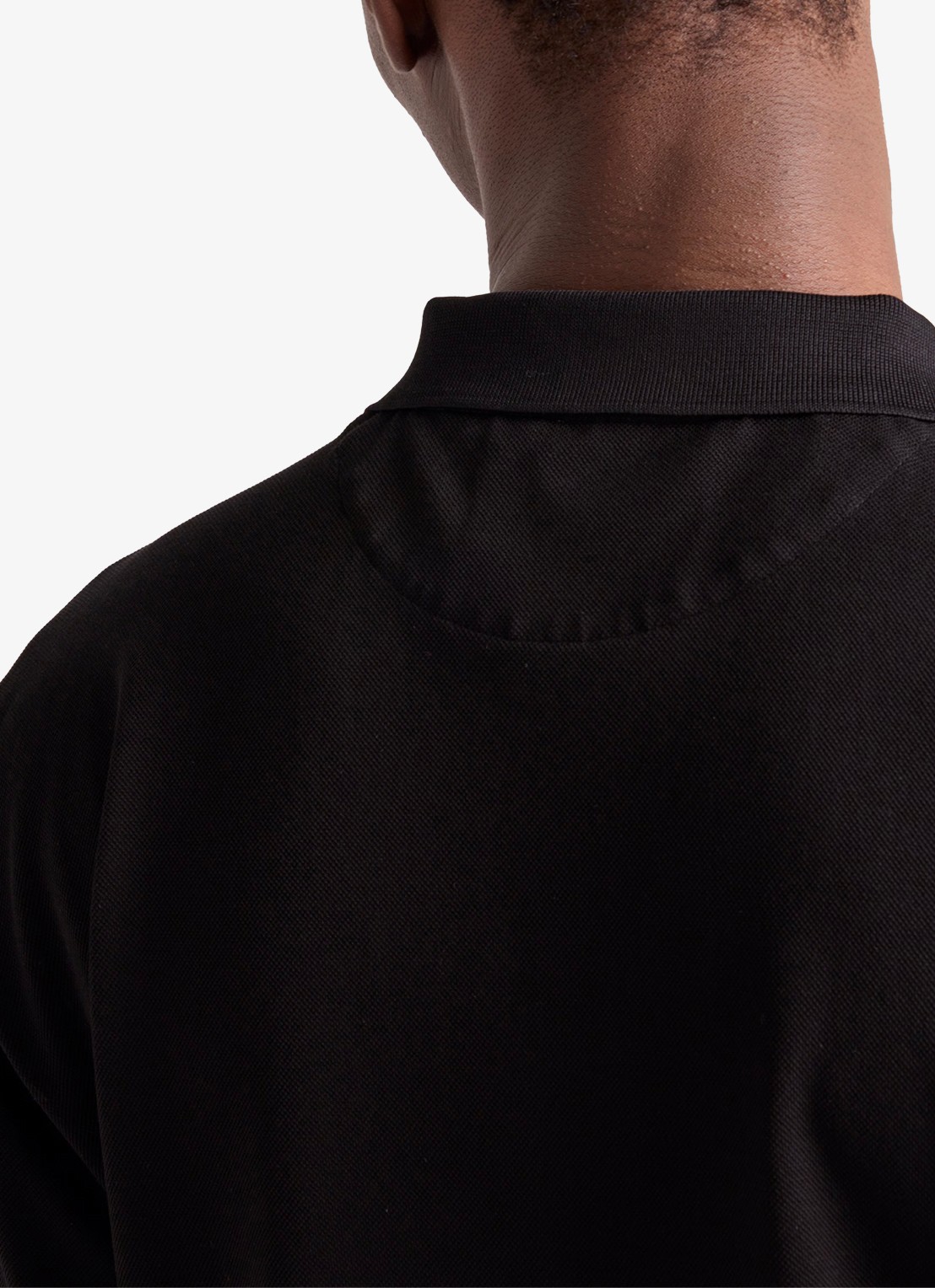 Prada Re-Nylon oversized fit polo van piqué katoen met halve rits - detail 4 zwart