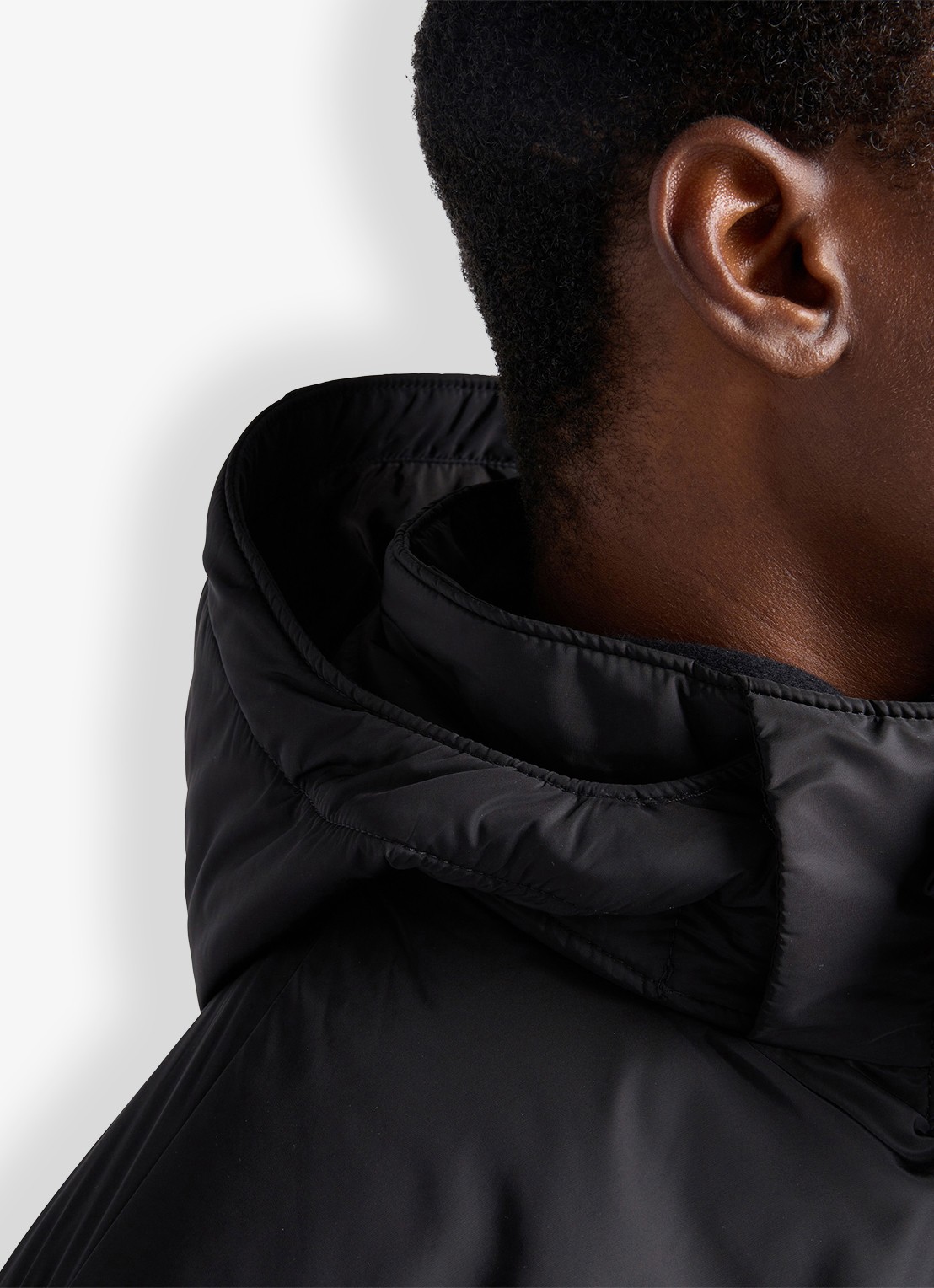 Prada Re-Nylon oversized gewatteerde jas met donsvulling  - detail 3 zwart