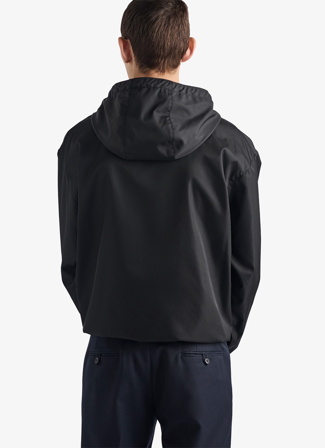 Prada Re-Nylon oversized jack met steekzakken - achterkant zwart
