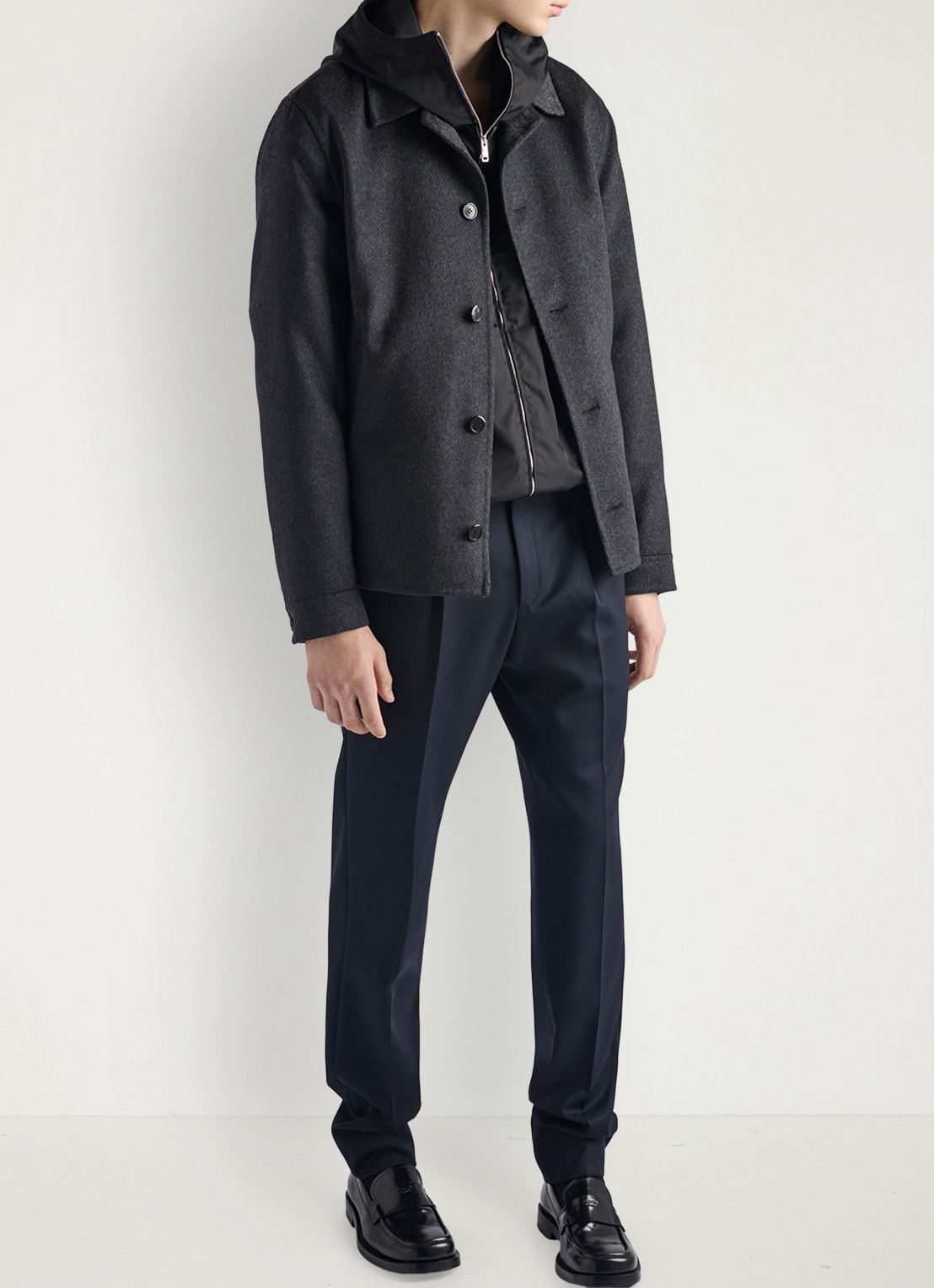 Prada Re-Nylon oversized jack met steekzakken - detail 3 zwart