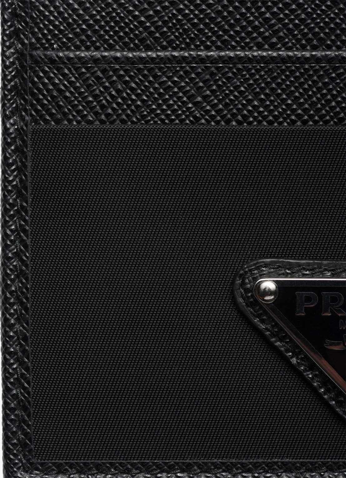 Prada Re-Nylon pasjeshouder met leren details - detail 2 zwart