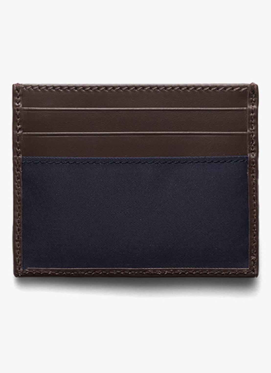Prada Re-Nylon pasjeshouder met leren details - achterkant donkerbruin