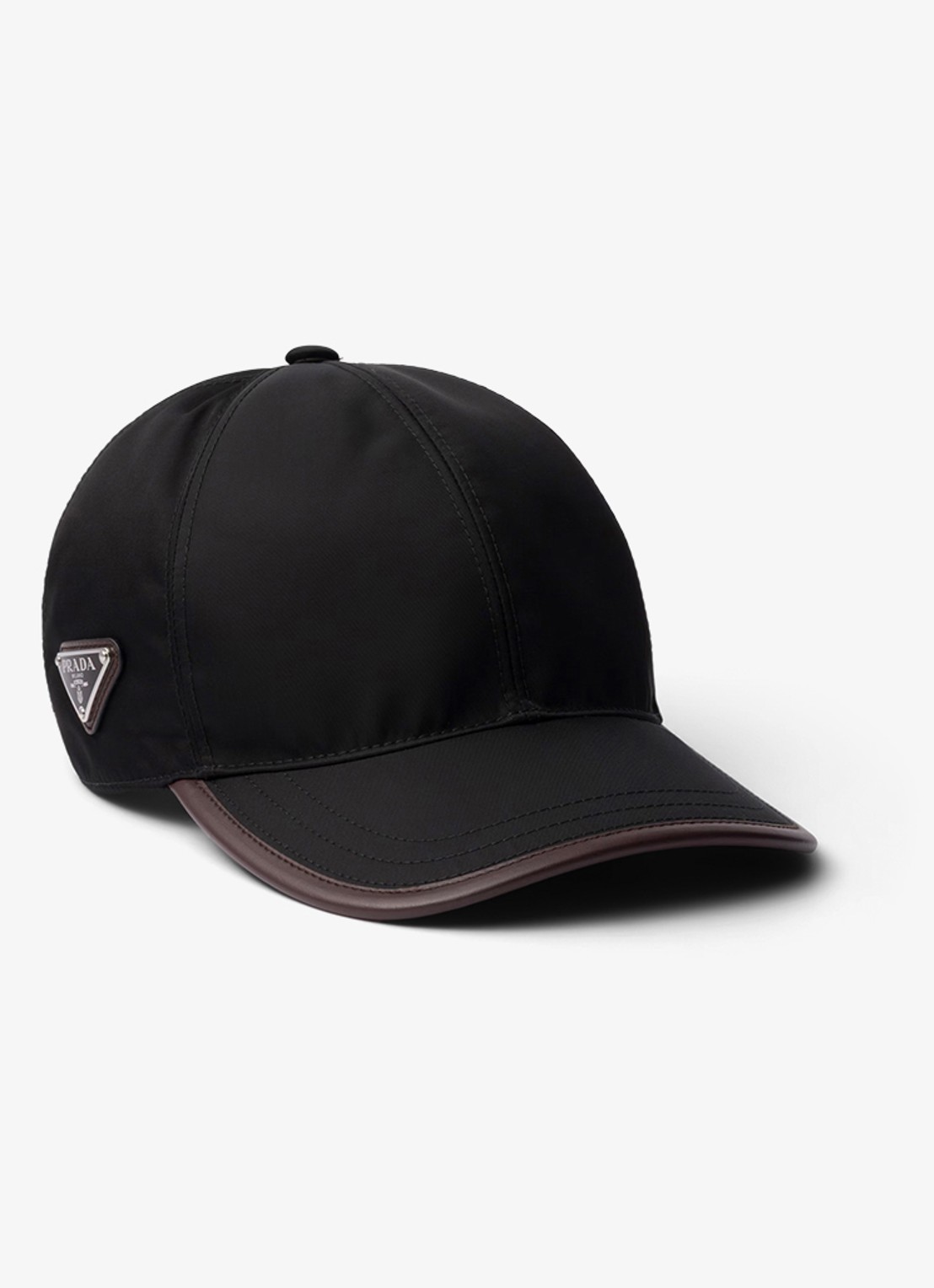 Prada Re-Nylon pet met leren details en trekkoord - voorkant zwart