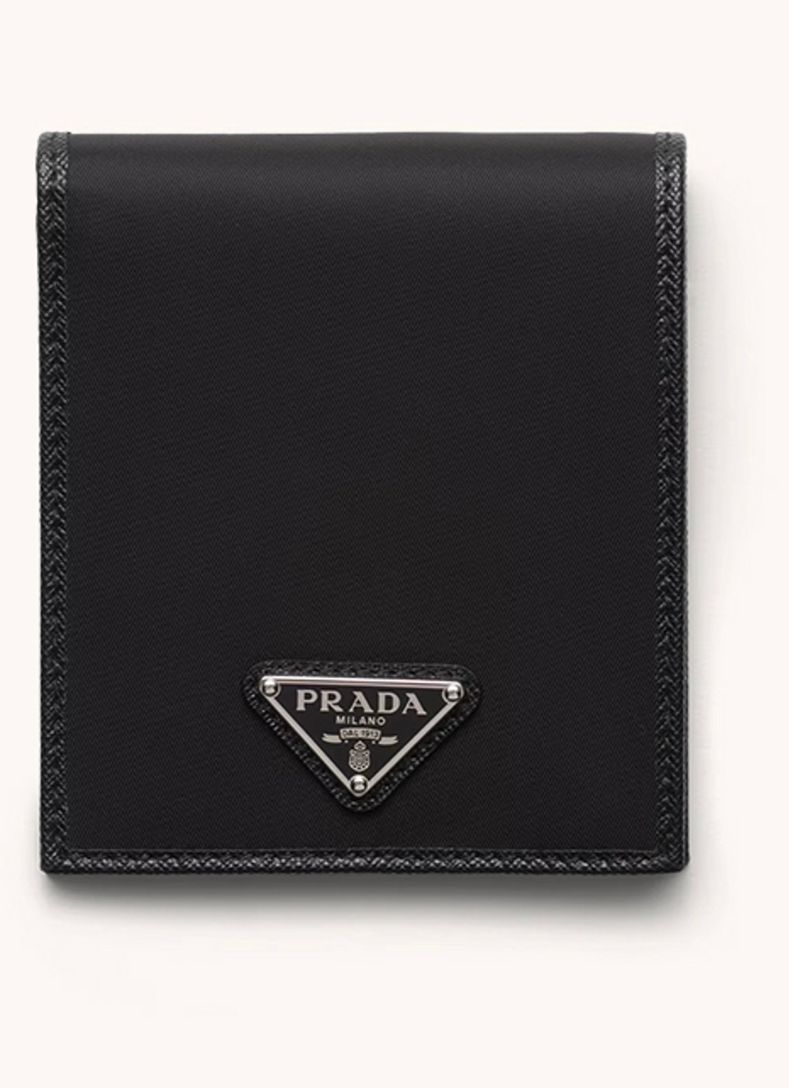 Prada Re-Nylon portemonnee met leren details - voorkant 3 zwart