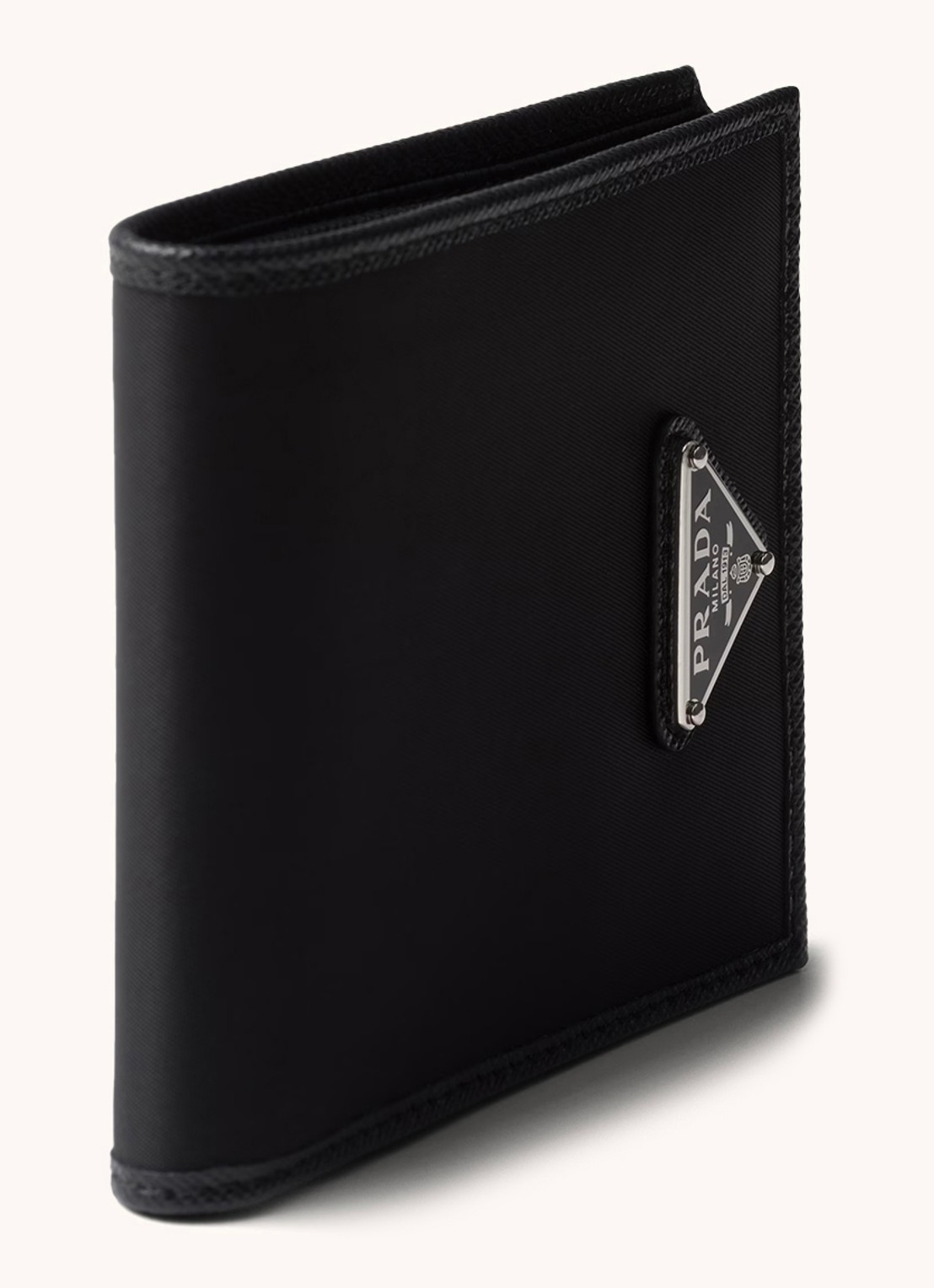 Prada Re-Nylon portemonnee met leren details - voorkant 4 zwart