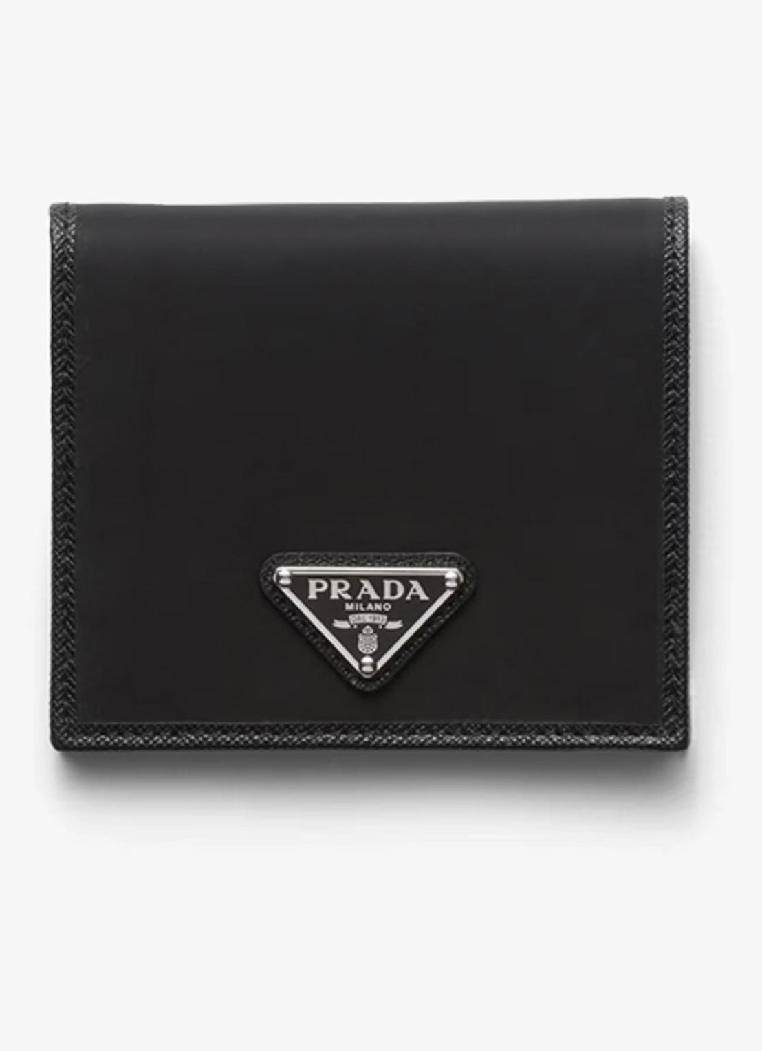 Prada Re-Nylon portemonnee met leren details - voorkant zwart