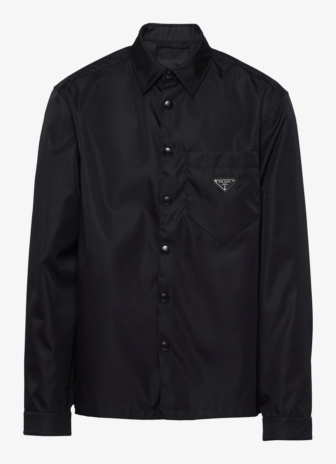 Prada Re-Nylon regular fit overhemd met logo - voorkant 4 zwart