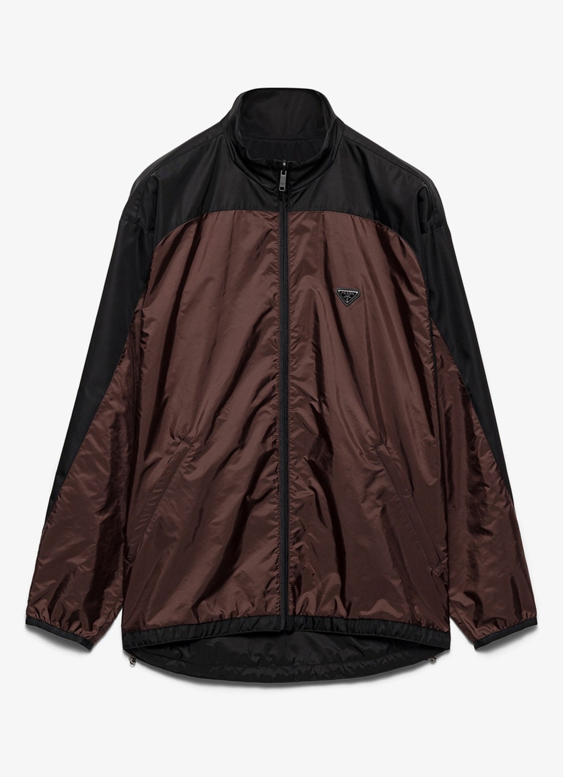 Prada Re-Nylon reversible jack met logo - voorkant 2 bruin