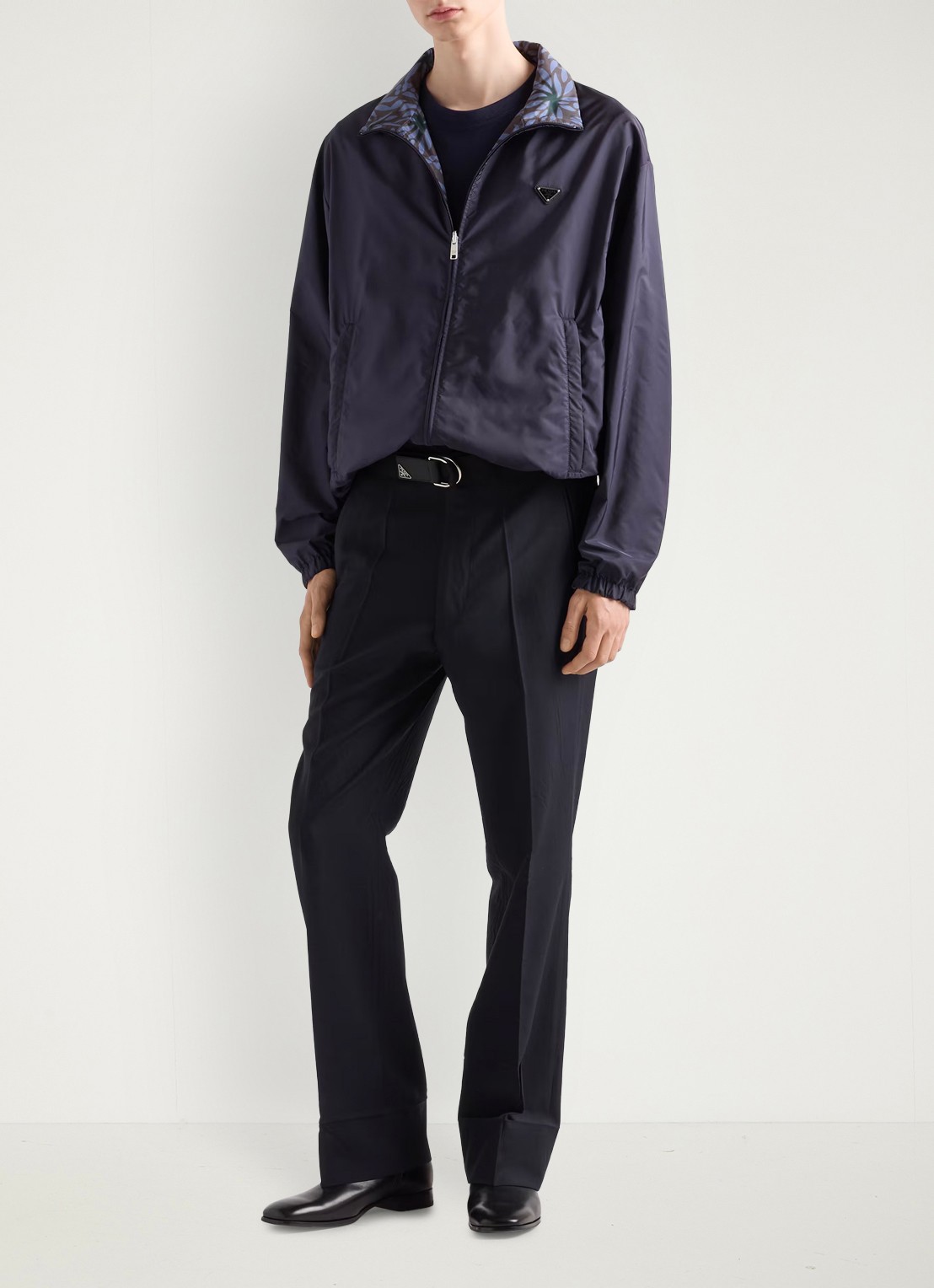 Prada Re-Nylon reversible jack met ritszakken - voorkant 4 donkerblauw