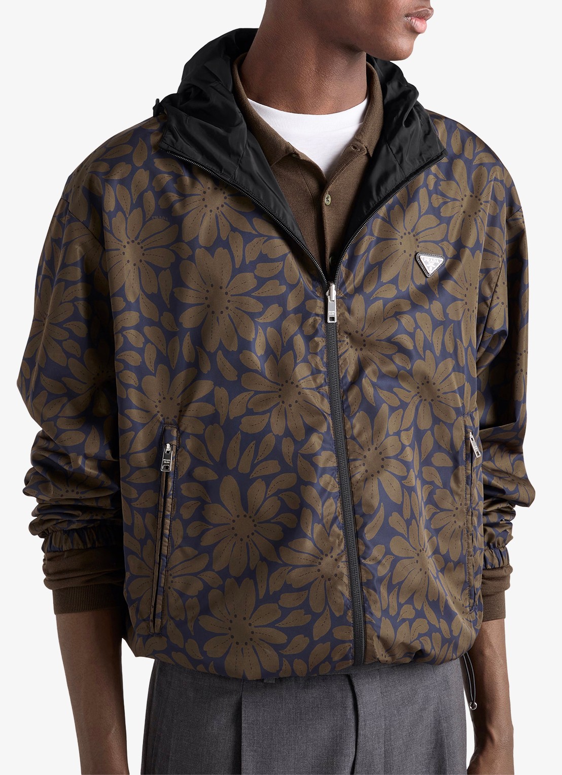 Prada Re-Nylon reversible jack met ritszakken - detail 4 zwart