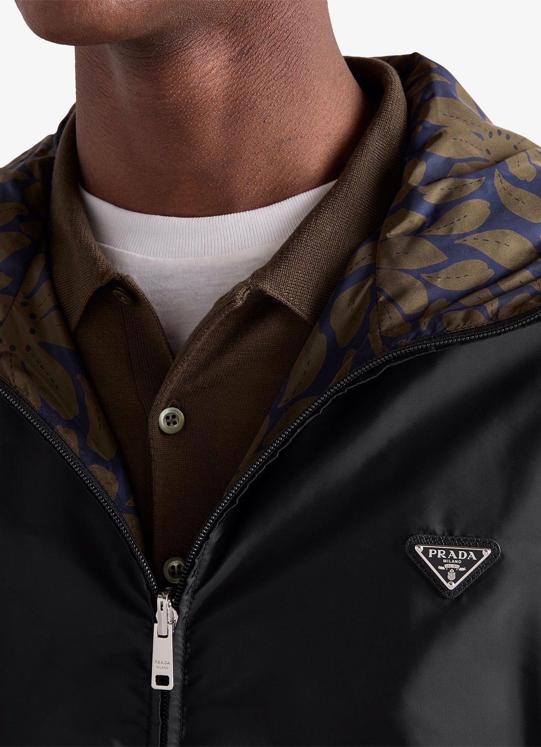 Prada Re-Nylon reversible jack met ritszakken - detail 5 zwart