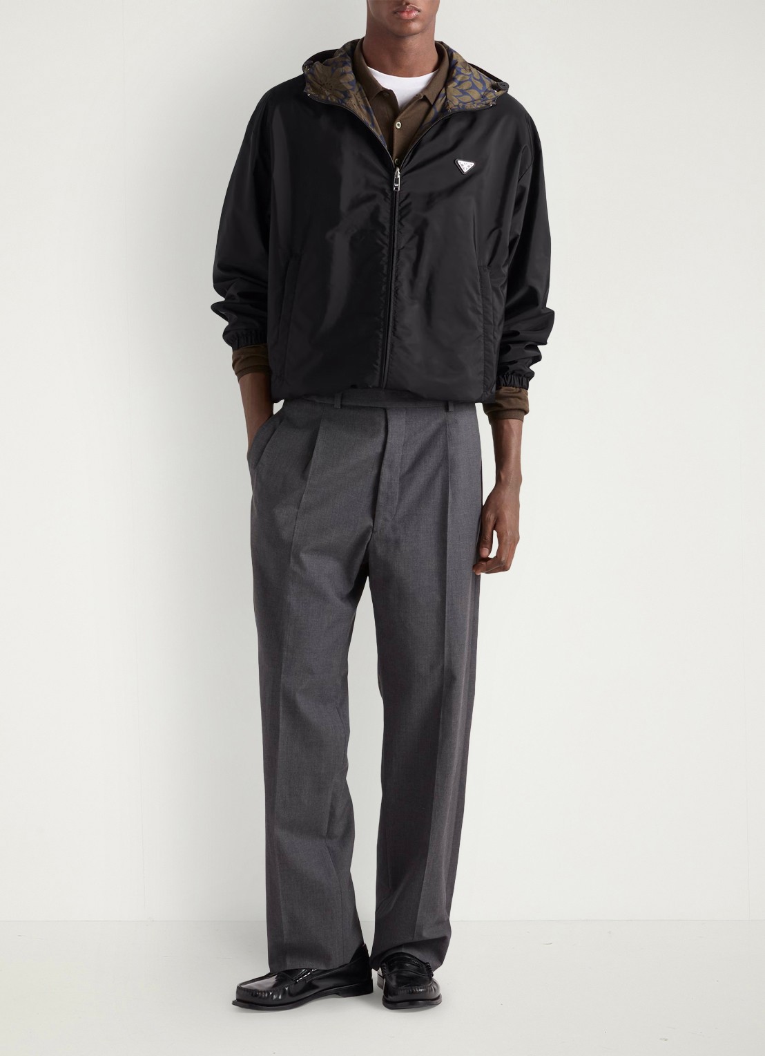 Prada Re-Nylon reversible jack met ritszakken - voorkant 3 zwart