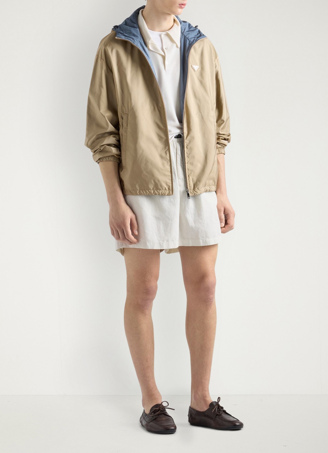 Prada Re-Nylon reversible jack met ritszakken - voorkant 3 bruin