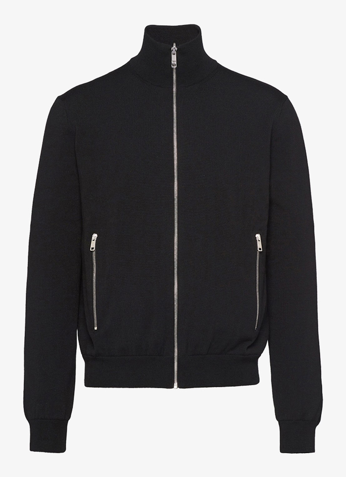Prada Re-Nylon reversible vest in scheerwolblend - voorkant 2 zwart