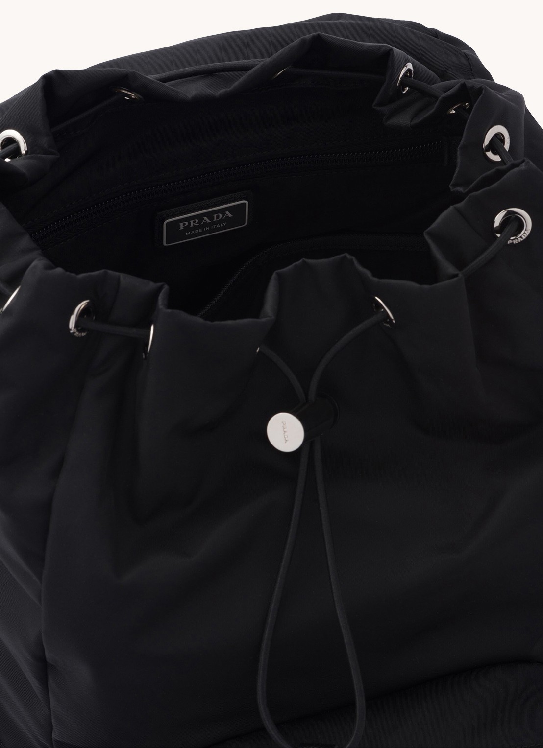 Prada Re-Nylon rugzak met leren details - detail 5 zwart
