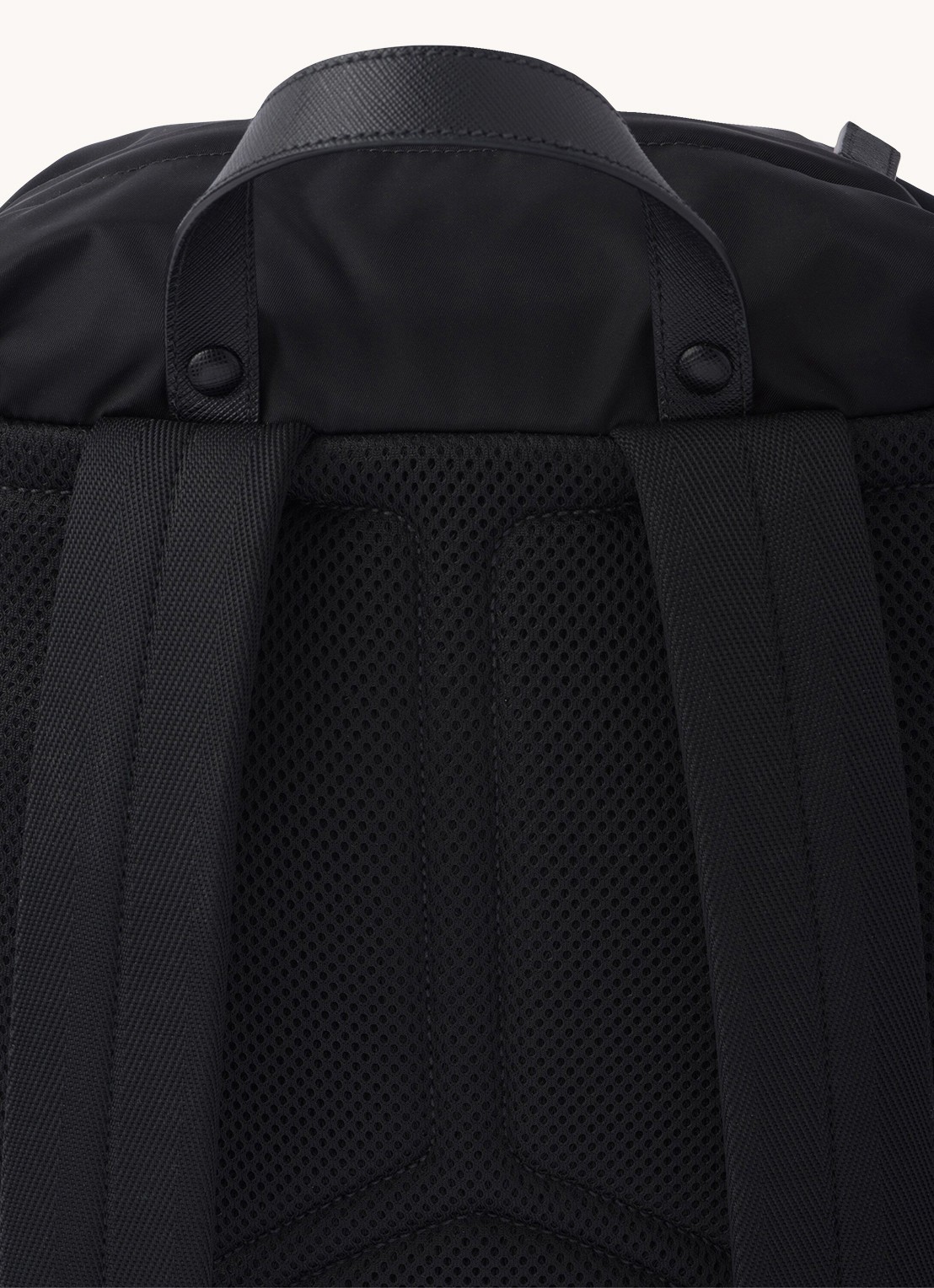 Prada Re-Nylon rugzak met leren details - detail 7 zwart