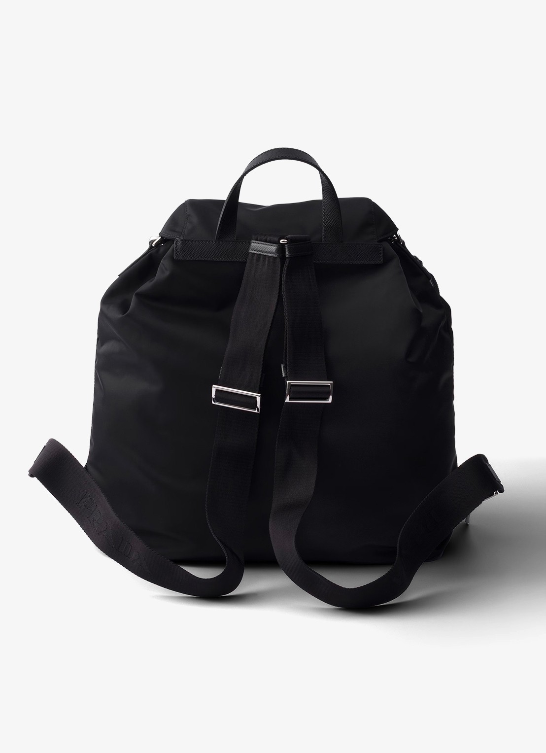 Prada Re-Nylon rugzak met leren details - achterkant 5 zwart
