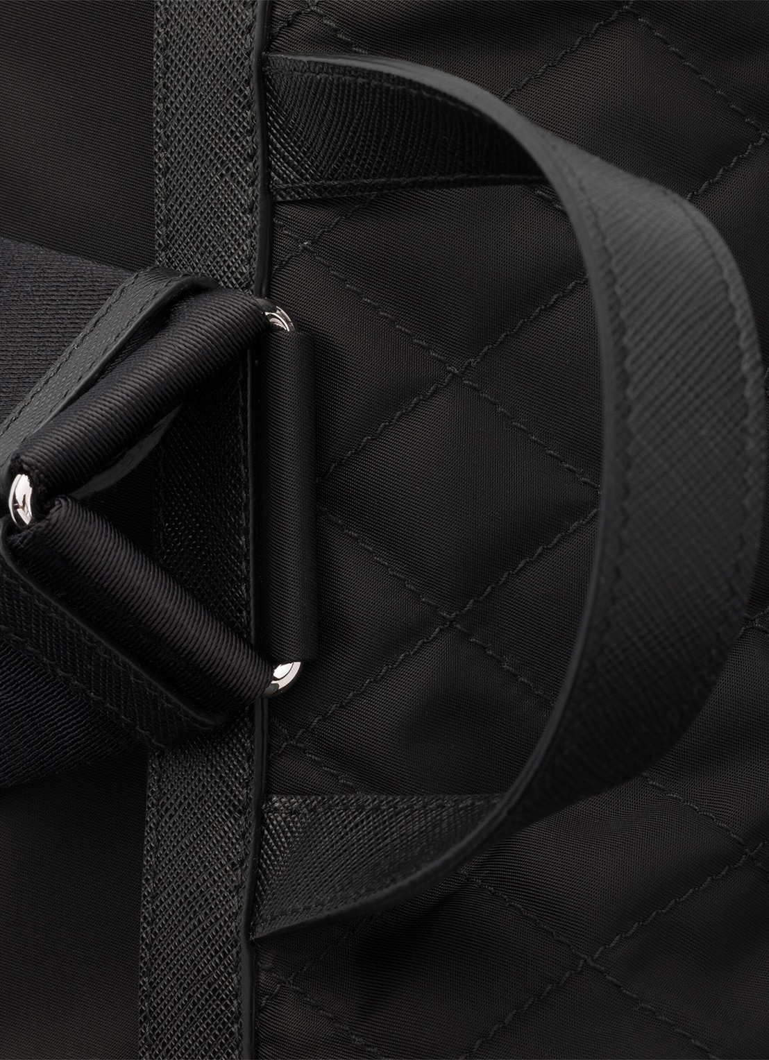 Prada Re-Nylon rugzak met leren details - detail 3 zwart