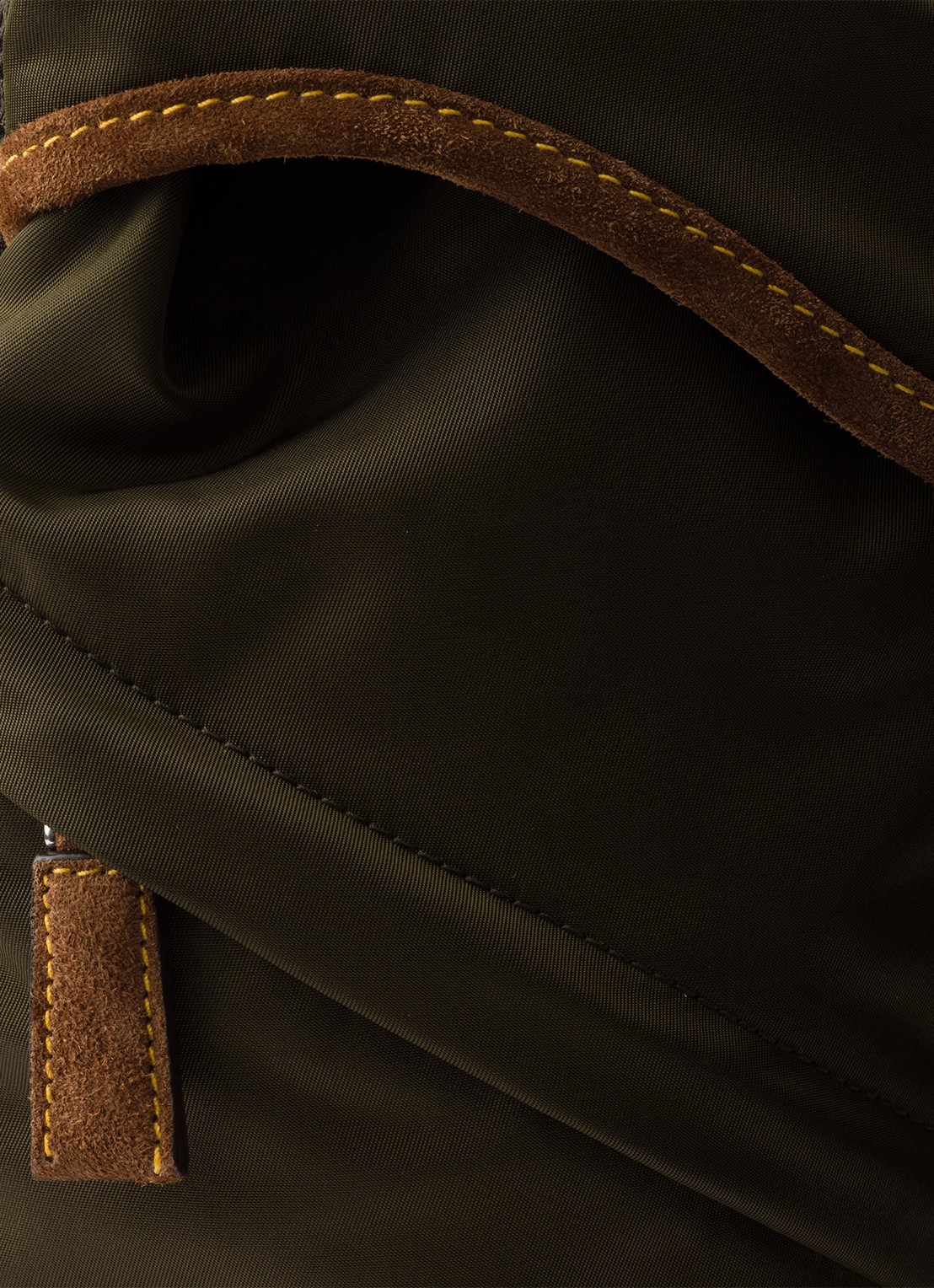 Prada Re-Nylon rugzak met leren details - detail 5 legergroen