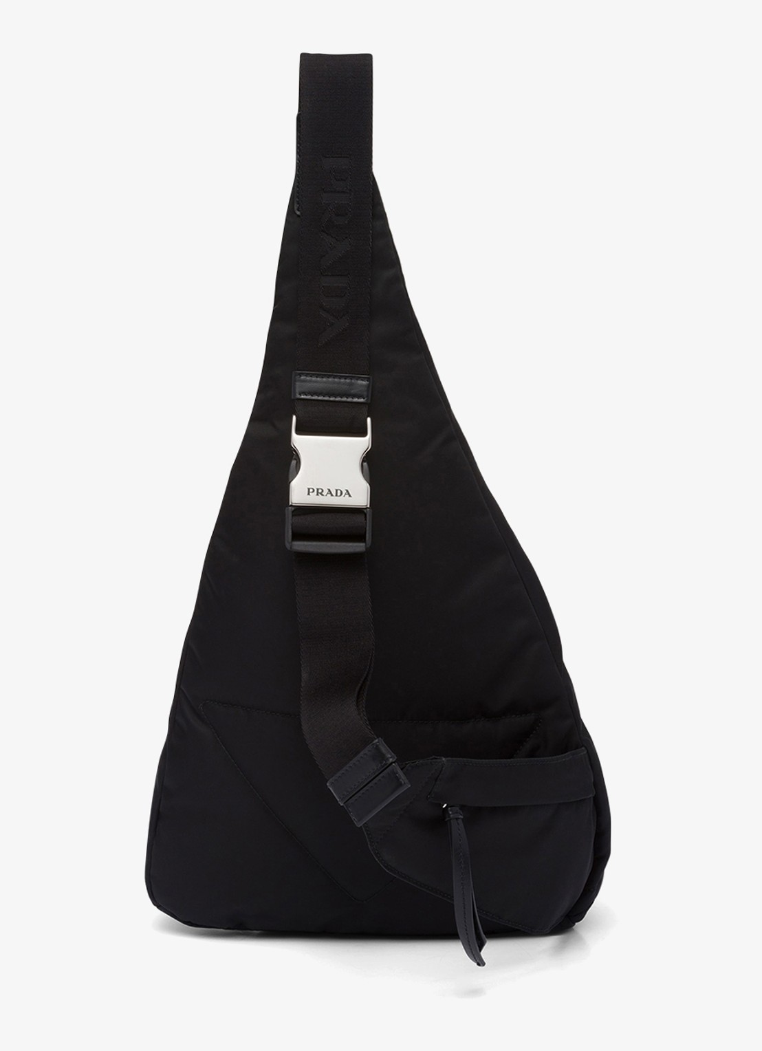 Prada Re-Nylon rugzak met leren details - achterkant zwart