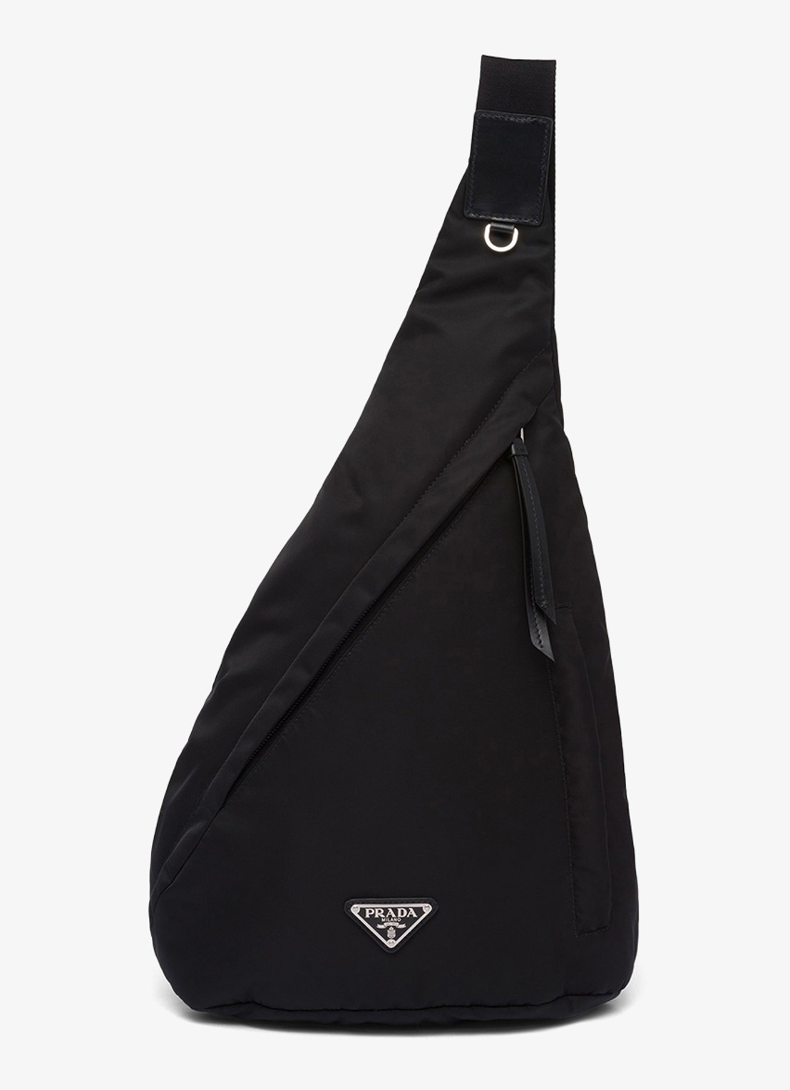 Prada Re-Nylon rugzak met leren details - voorkant 6 zwart