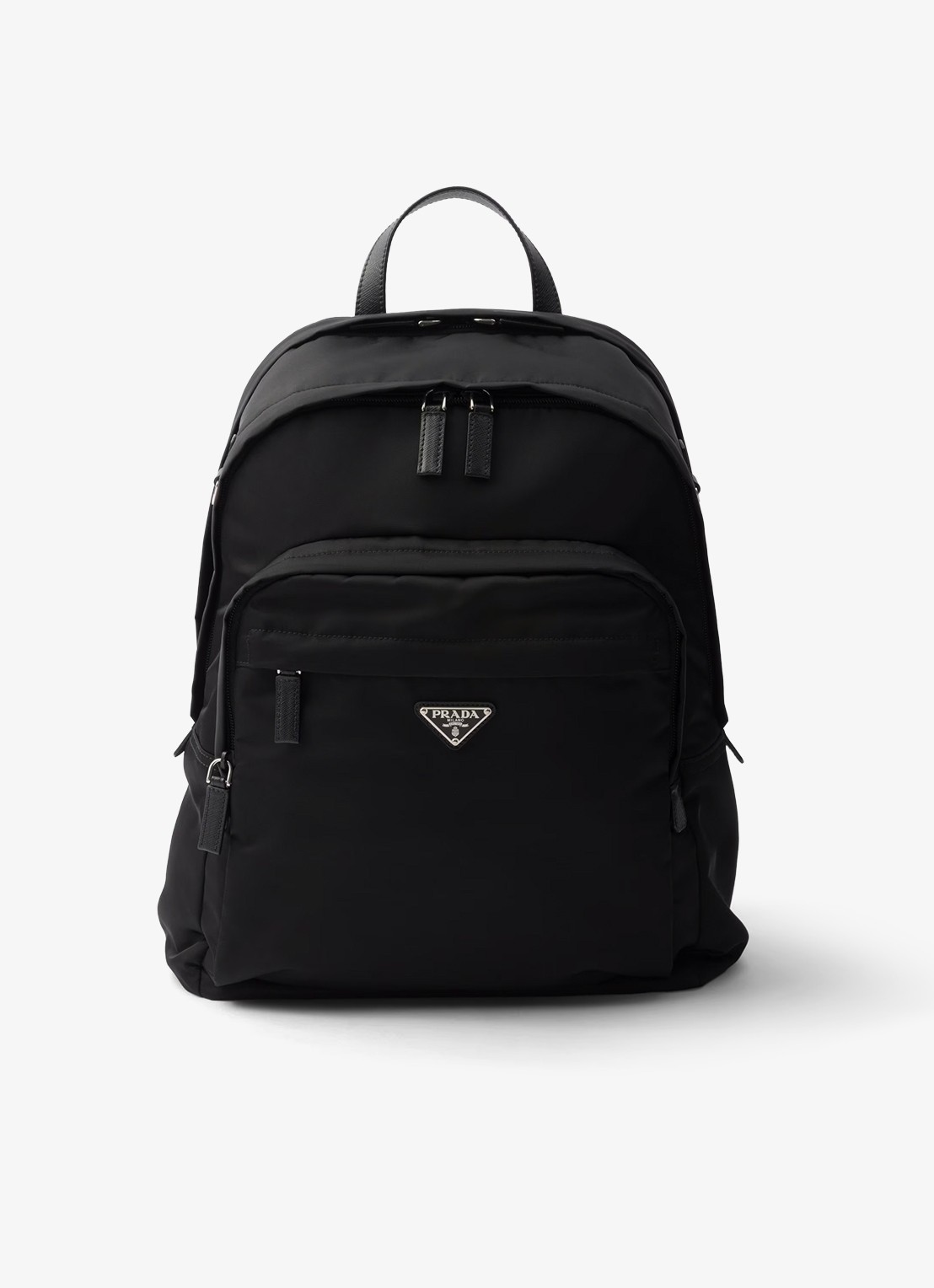 Prada Re-Nylon rugzak met logo - voorkant zwart