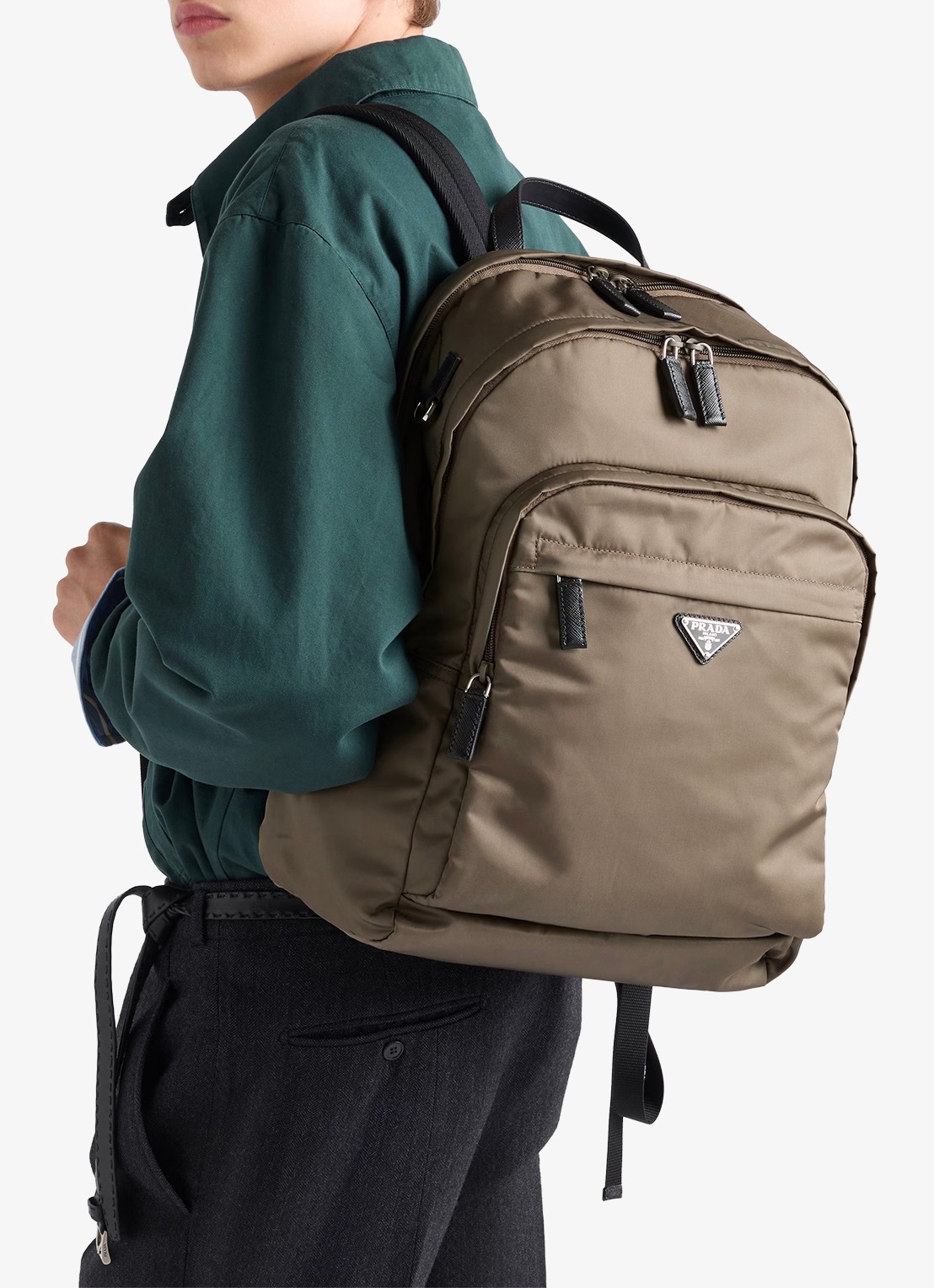Prada Re-Nylon rugzak met logo - voorkant 7 
