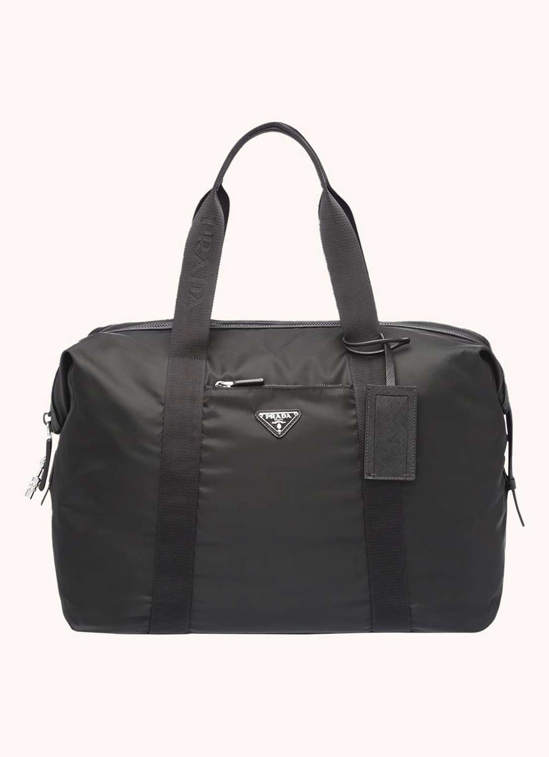 Prada Re-Nylon schoudertas met kalfsleren details - voorkant zwart