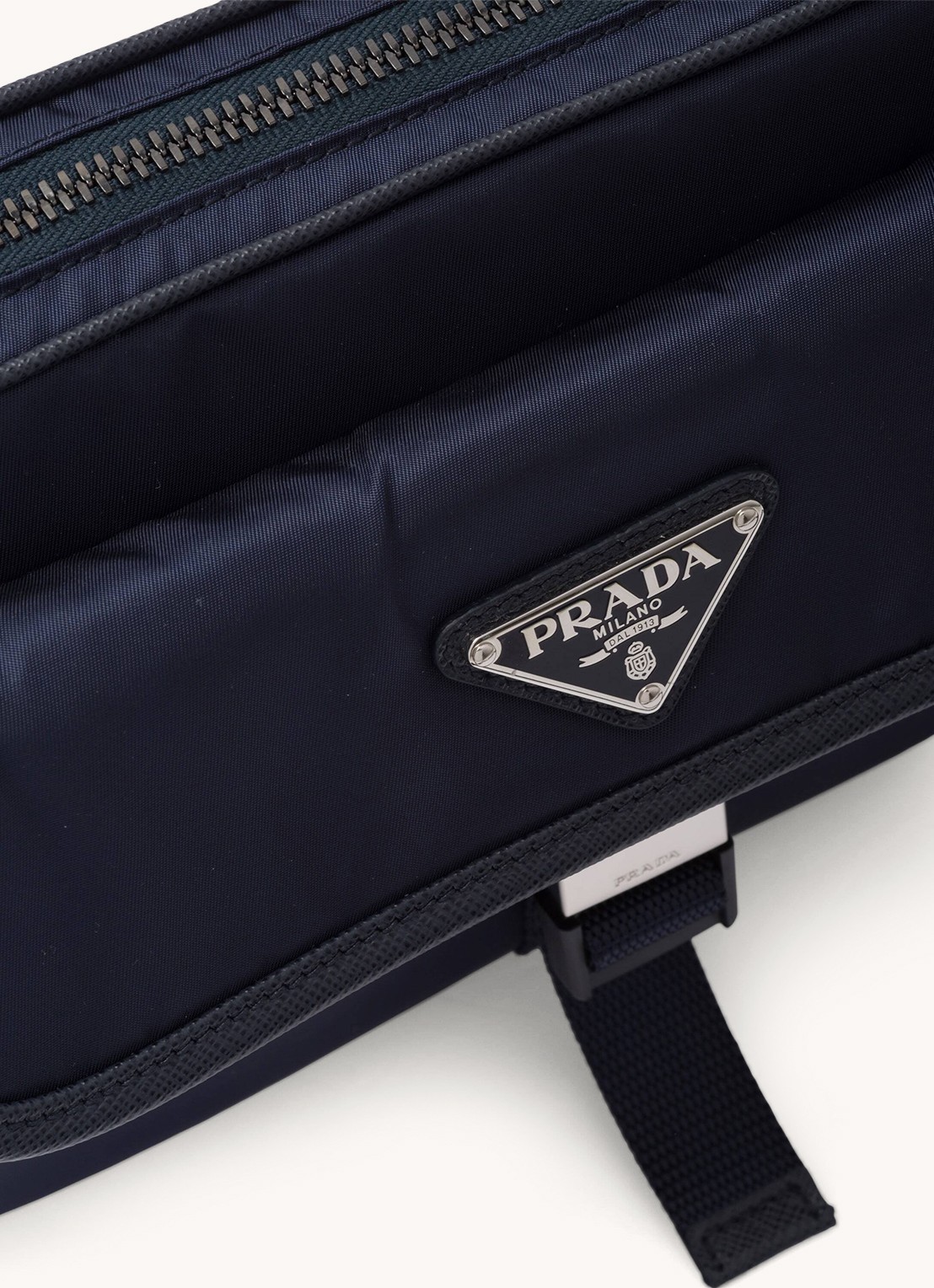 Prada Re-Nylon schoudertas met leren details - detail 6 blauw