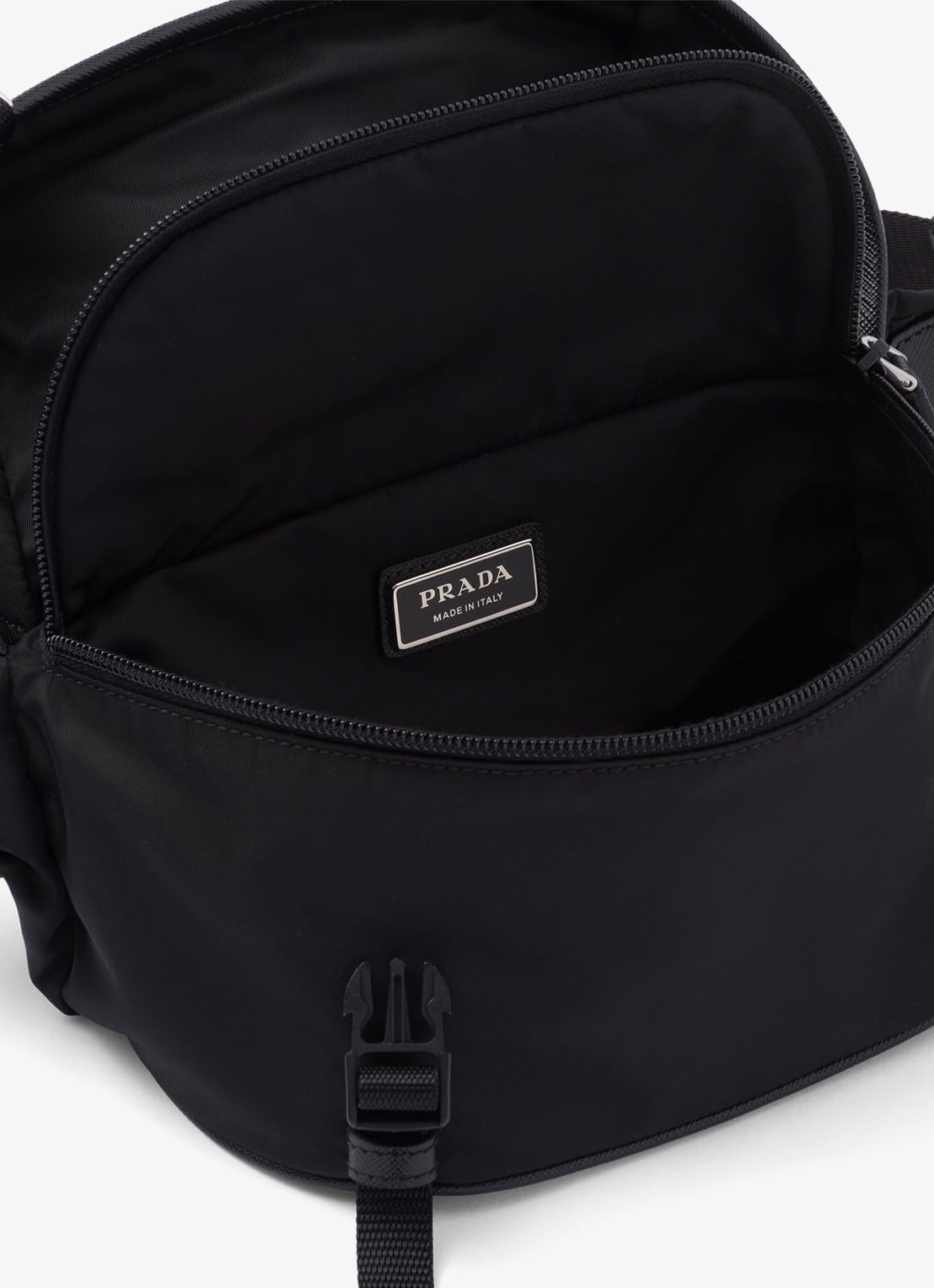 Prada Re-Nylon schoudertas met leren details - detail 3 zwart
