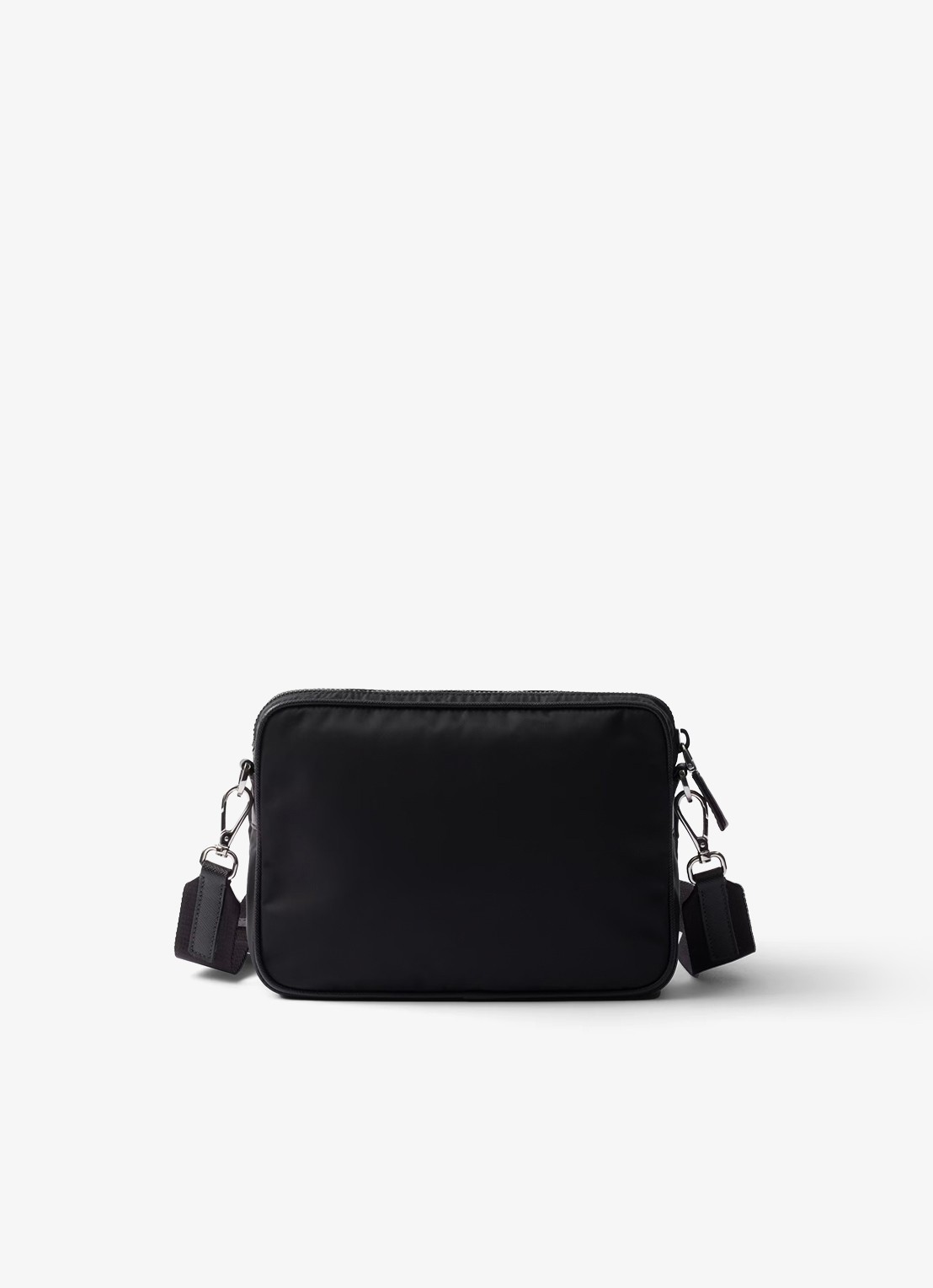Prada Re-Nylon schoudertas met leren details - achterkant zwart