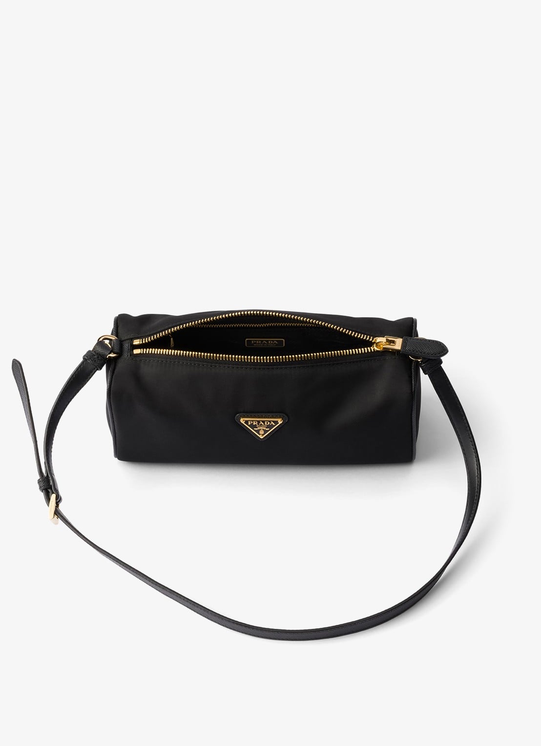 Prada Re-Nylon schoudertas met leren details - detail 3 zwart