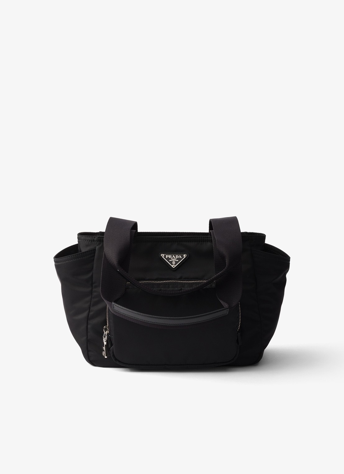 Prada Re-Nylon schoudertas met leren details - voorkant zwart