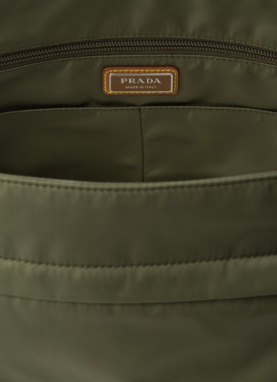 Prada Re-Nylon schoudertas met leren details - detail 4 legergroen