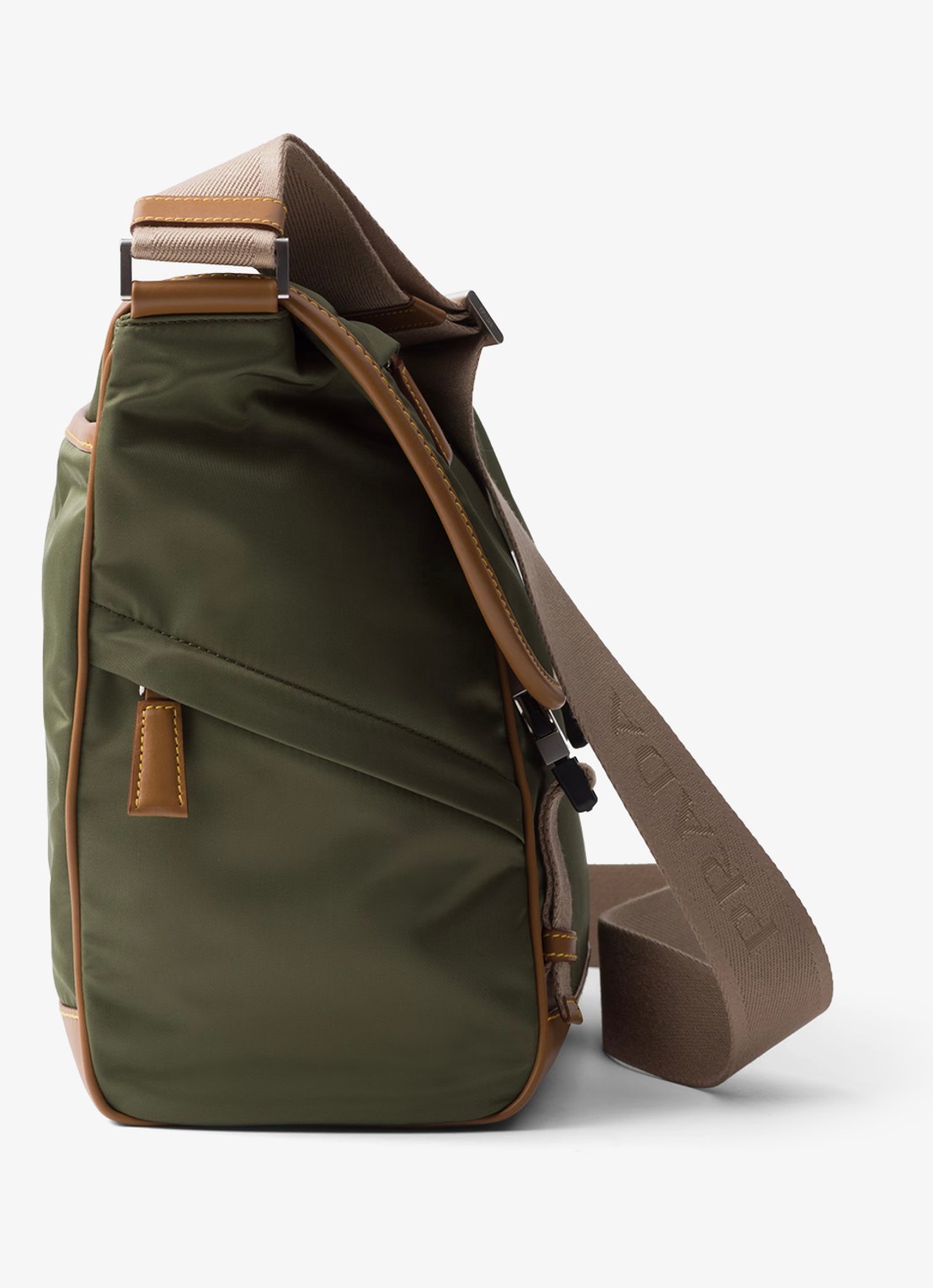 Prada Re-Nylon schoudertas met leren details - detail 5 legergroen