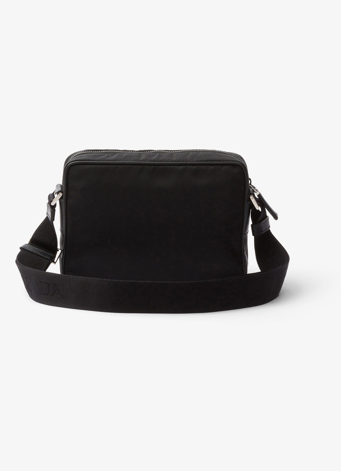 Prada Re-Nylon schoudertas met leren details - achterkant 4 zwart