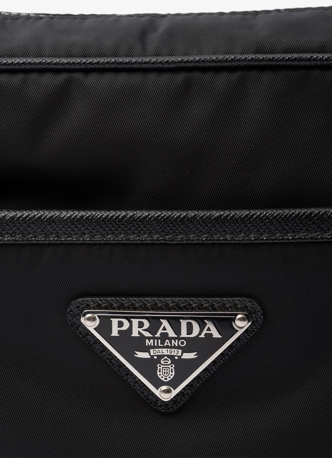 Prada Re-Nylon schoudertas met leren details - detail 2 zwart