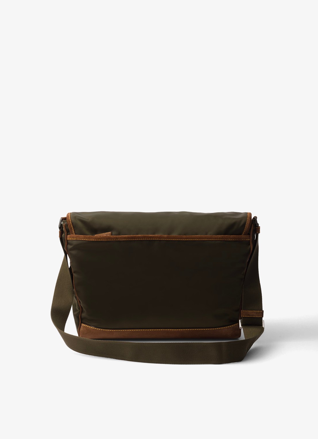 Prada Re-Nylon schoudertas met leren details - achterkant 7 legergroen