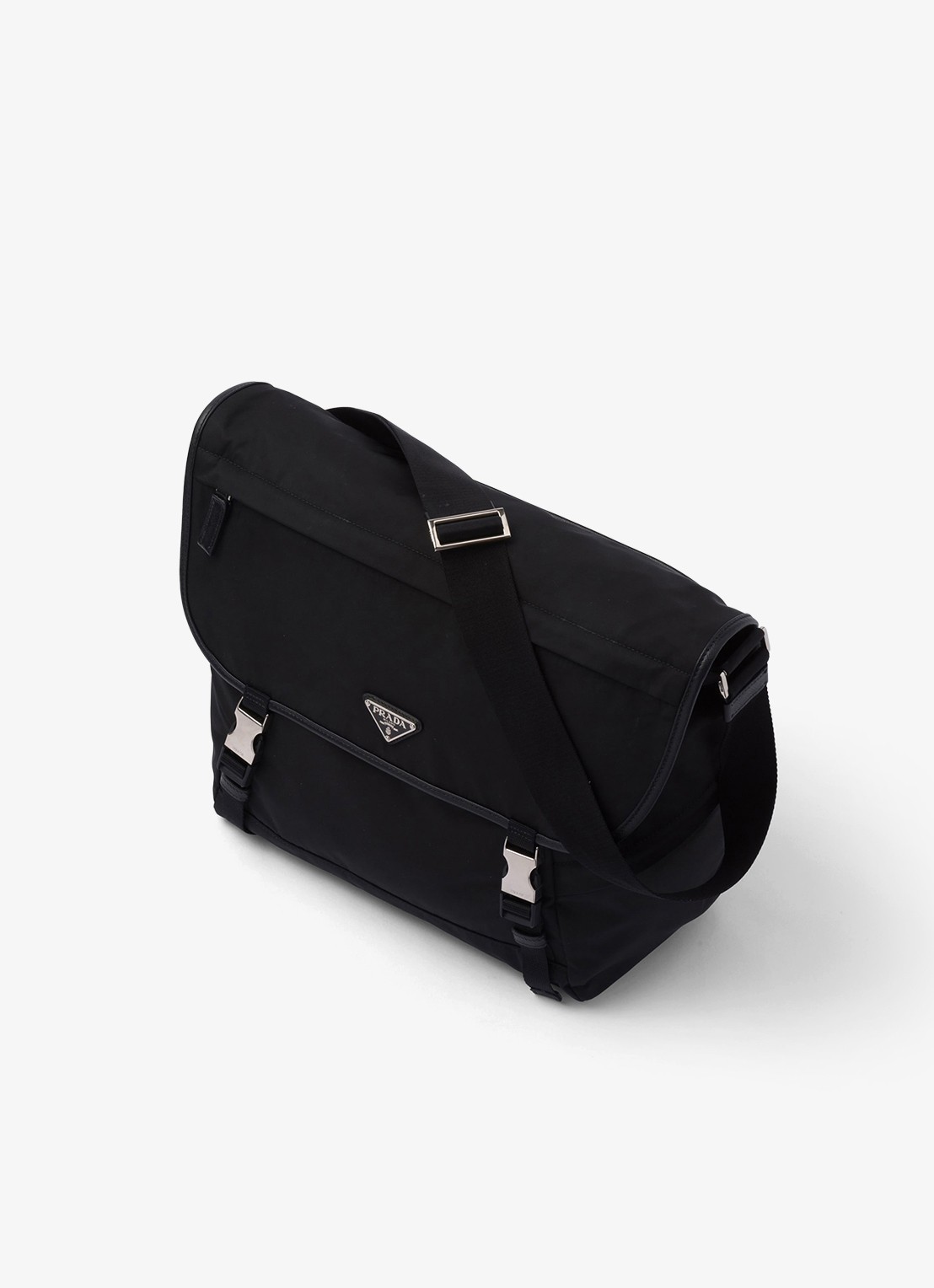 Prada Re-Nylon schoudertas met leren details - detail 5 zwart
