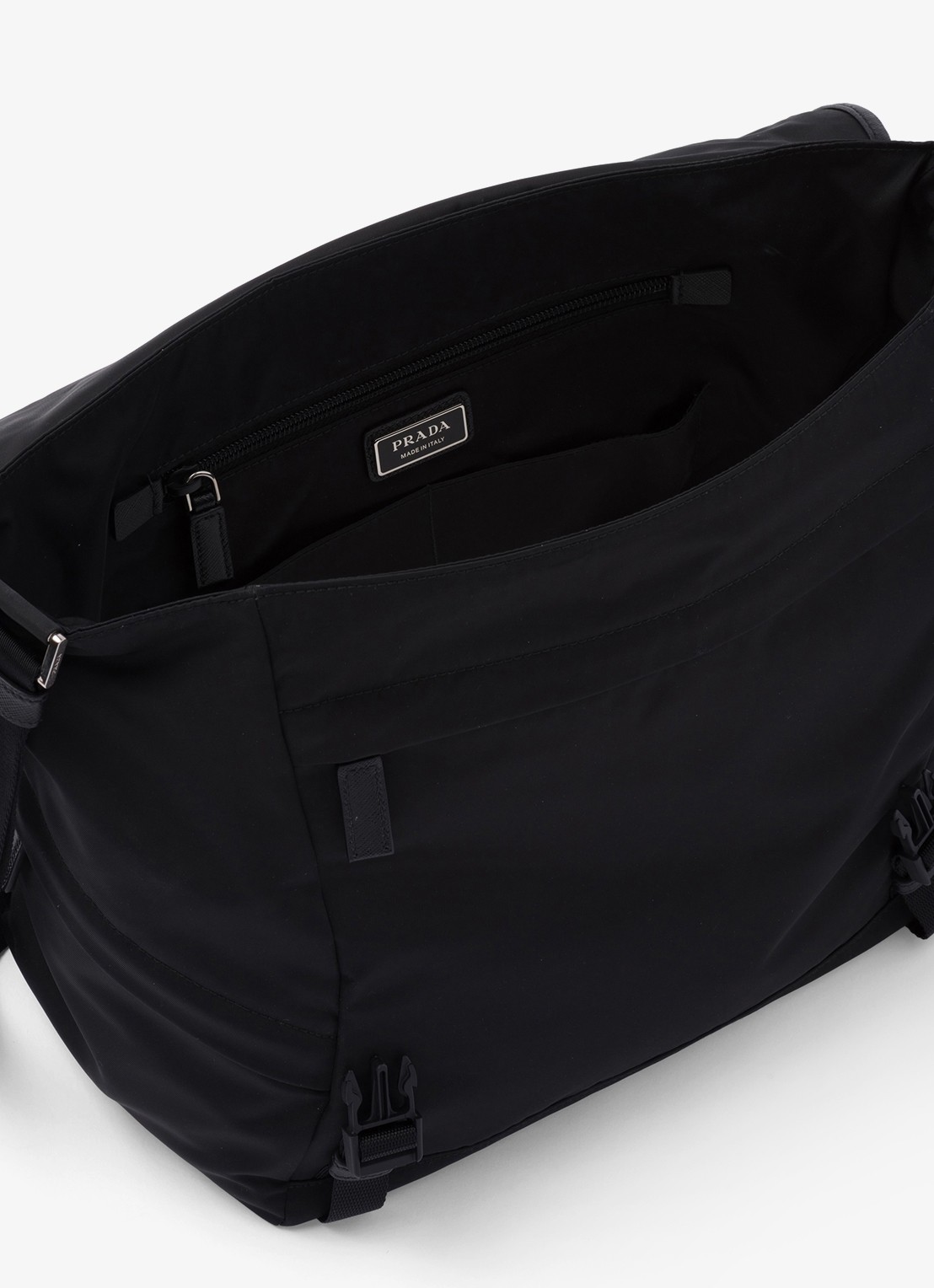Prada Re-Nylon schoudertas met leren details - detail 6 zwart