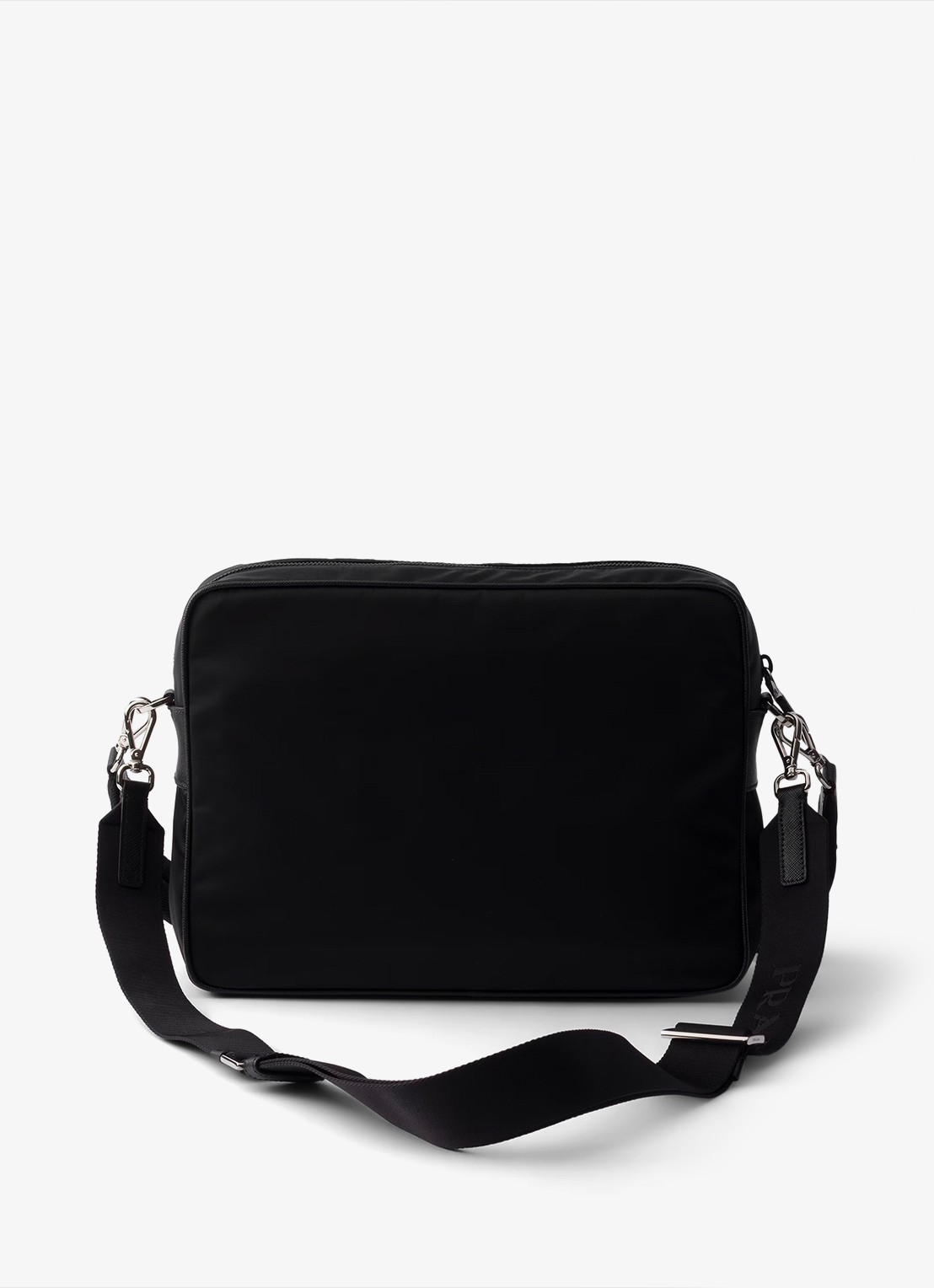 Prada Re-Nylon schoudertas met leren details - achterkant zwart