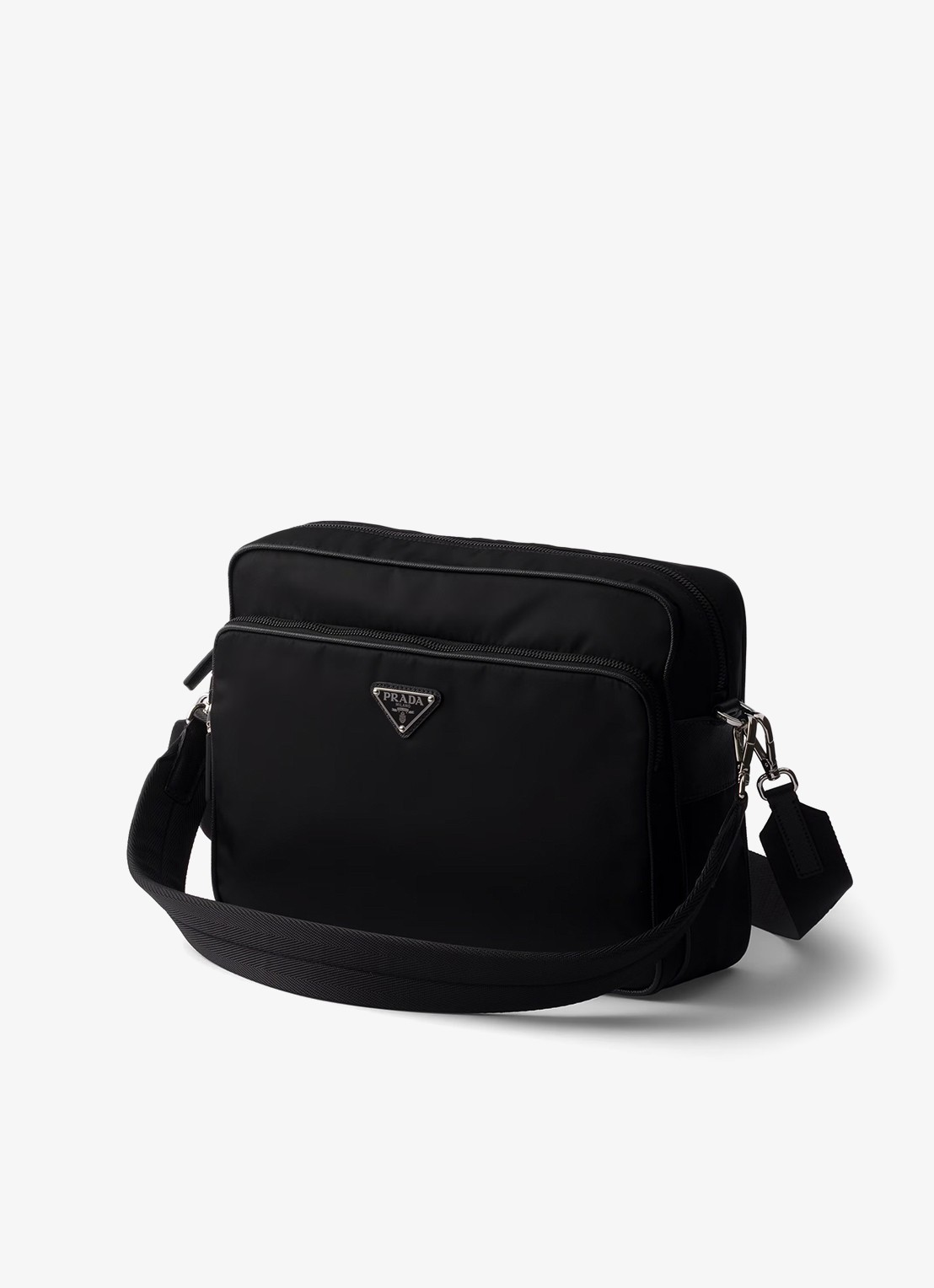 Prada Re-Nylon schoudertas met leren details - detail 2 zwart