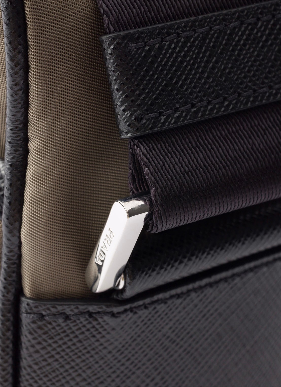 Prada Re-Nylon schoudertas met leren details - detail 2 legergroen