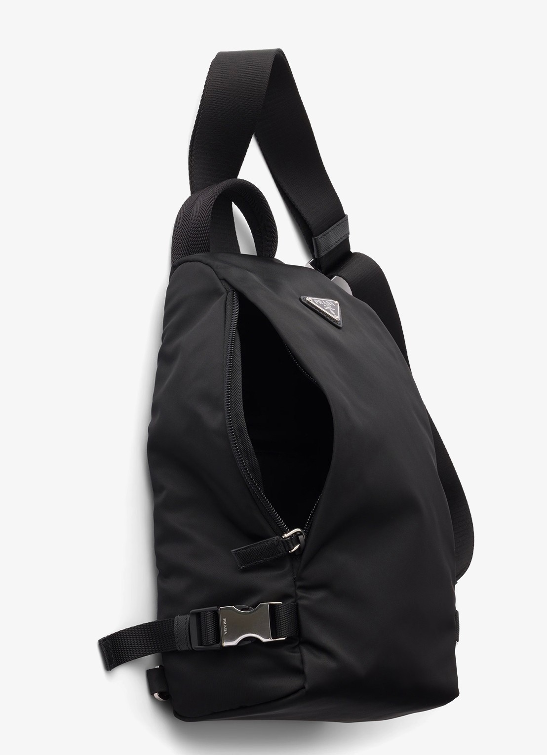Prada Re-Nylon schoudertas met leren details - detail 5 zwart